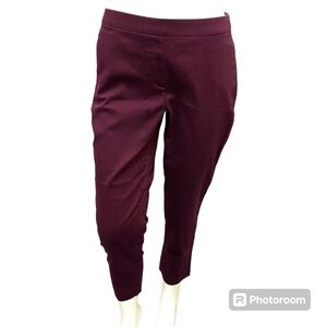 Laundry by Shelli Segal Burgundy Crop Length Pull On Dress Pants Trouser Size 6